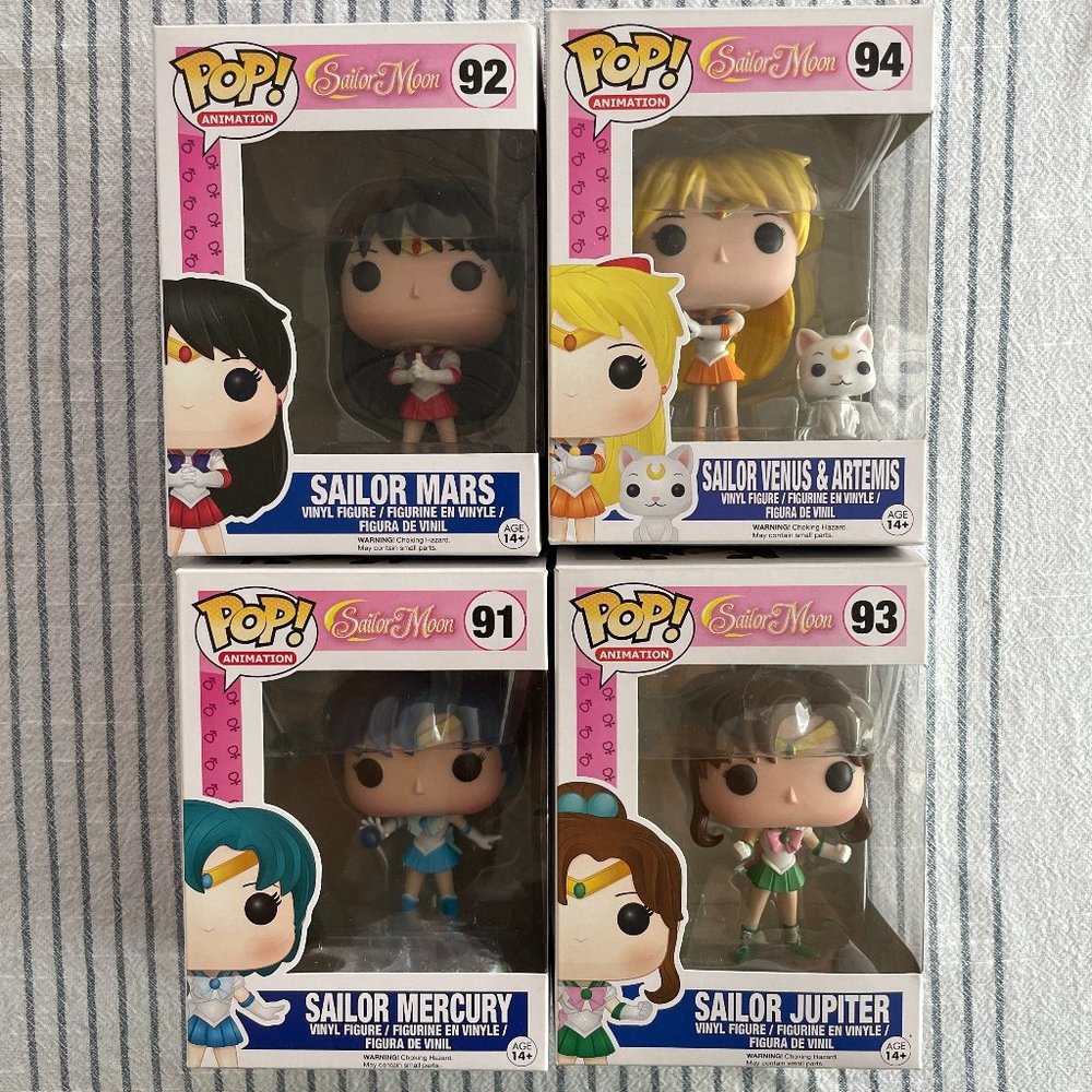 Funko POP! Sailor Moon Figures - SET OF 4 (Mercury, Mars, Jupiter, Venus)